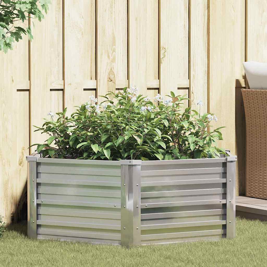 Arriate De Acero Galvanizado Plateado 129x45 Cm_1