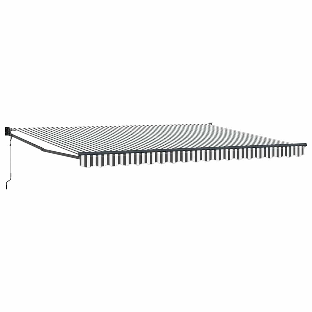 Toldo Retráctil Aluminio Y Tela Gris Antracita Y Blanco 4,5x3 M_0