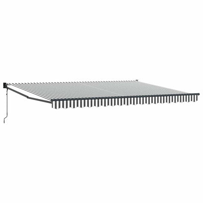 Toldo Retráctil Aluminio Y Tela Gris Antracita Y Blanco 4,5x3 M_0