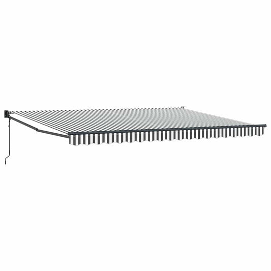 Toldo Retráctil Aluminio Y Tela Gris Antracita Y Blanco 4,5x3 M_0