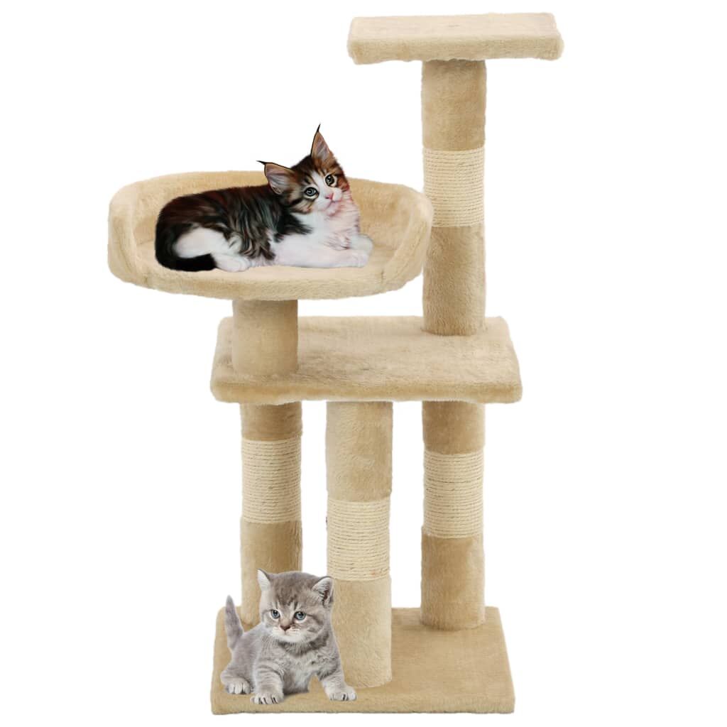 Vidaxl Rascador Para Gatos Con Postes De Sisal 65 Cm Beige_1