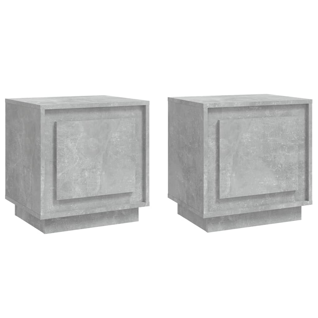 Mesitas De Noche 2 Uds Madera Gris Hormigón 44x35x45 Cm_0