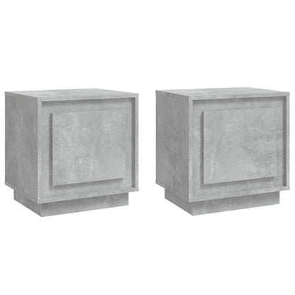 Mesitas De Noche 2 Uds Madera Gris Hormigón 44x35x45 Cm_0
