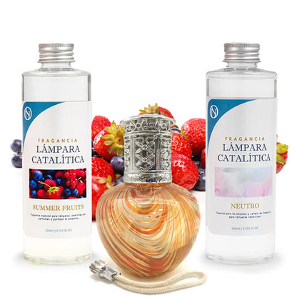 Pack Ahorro Lámpara Catalítica Orange Waves + Fragancia Summer Fruits 500ml + Limpiador Neutro 200ml + Mecha Repuesto_0
