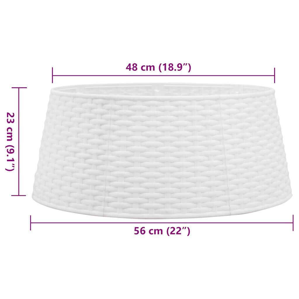 Vidaxl Falda Del Árbol De Navidad Plástico Blanca Ø56x23 Cm_2