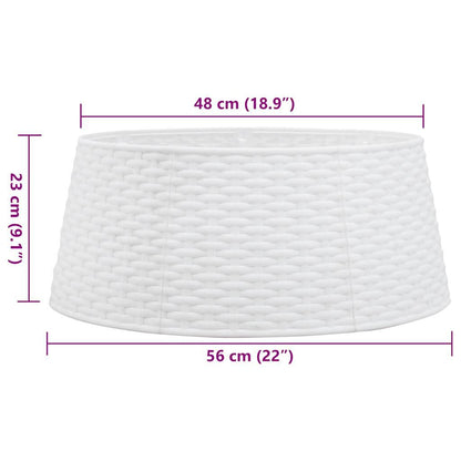 Vidaxl Falda Del Árbol De Navidad Plástico Blanca Ø56x23 Cm_2