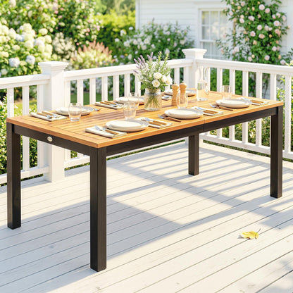 Outsunny Mesa De Comedor De Jardín De Madera De Acacia_1