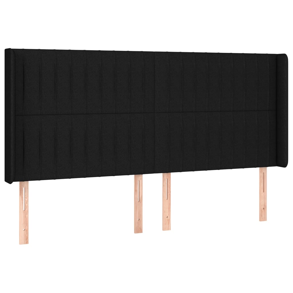 Cama Box Spring Colchón Y Luces Led Tela Negro 160x200 Cm / Vetonek_5