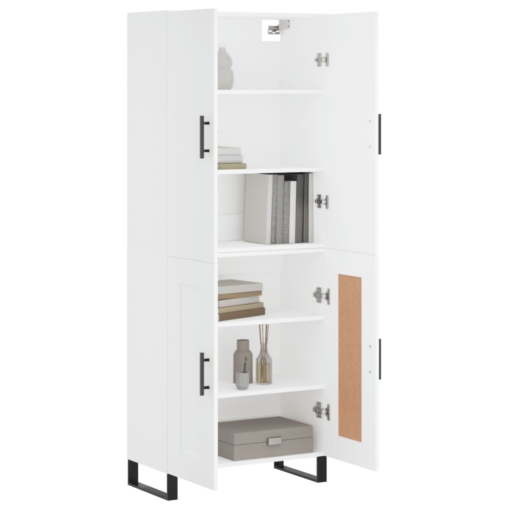 Aparador Alto Madera Contrachapada Blanco 69,5x34x180 Cm_2