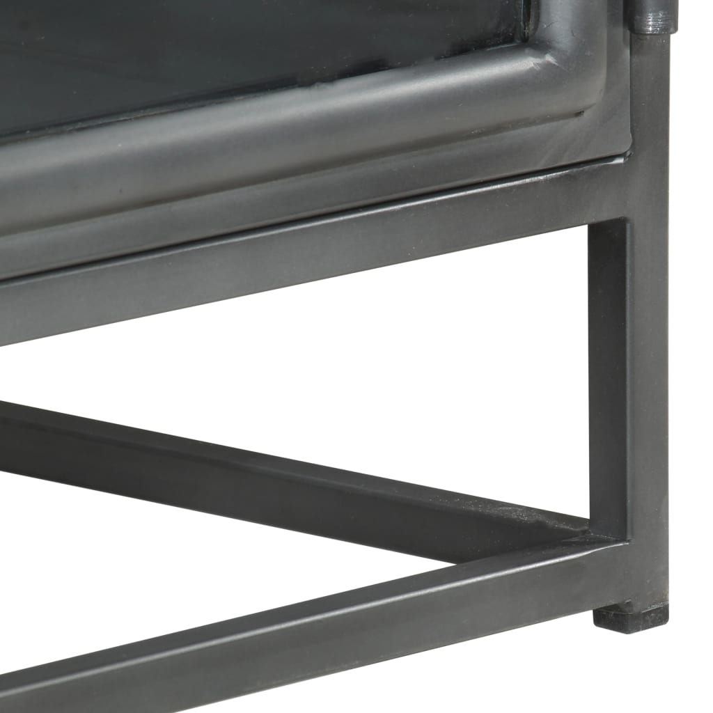 Mesita De Noche De Madera Maciza De Acacia Gris 40x30x50 Cm_4