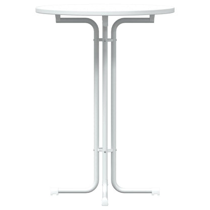 Mesa Alta De Comedor Madera Ingeniería Y Acero Blanco Ø80x110cm_3