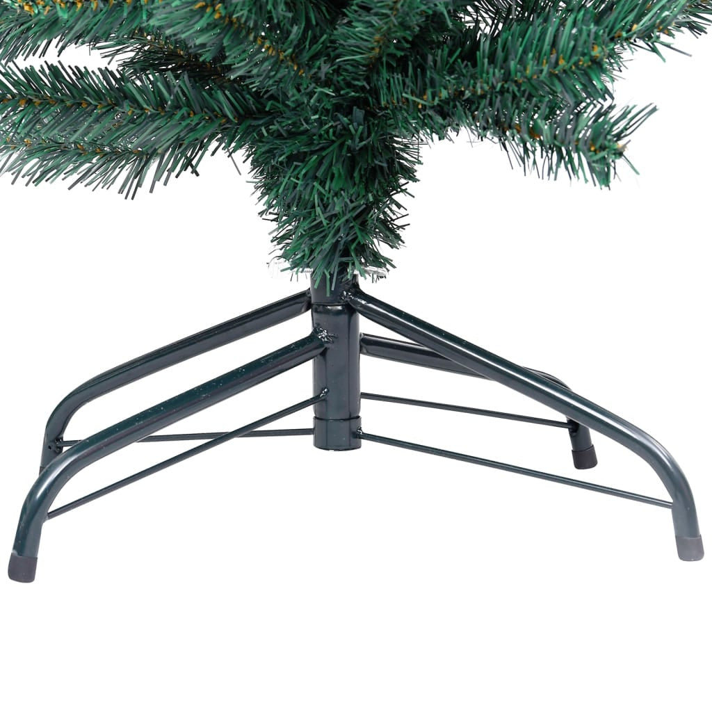 Vidaxl Árbol De Navidad Artificial Delgado Leds Y Soporte Verde 120 Cm_4