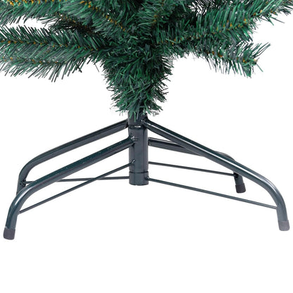 Vidaxl Árbol De Navidad Artificial Delgado Leds Y Soporte Verde 120 Cm_4