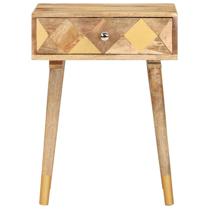 Mesita De Noche De Madera Maciza De Mango 43x30x58 Cm_1
