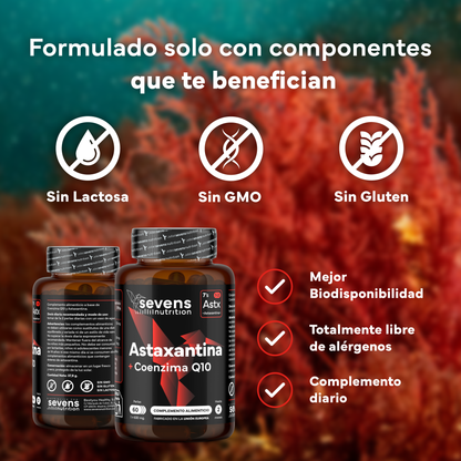 Astaxantina Con Coq10 Sevens Nutrition. Antioxidante Para Energía Y Piel Sana._3