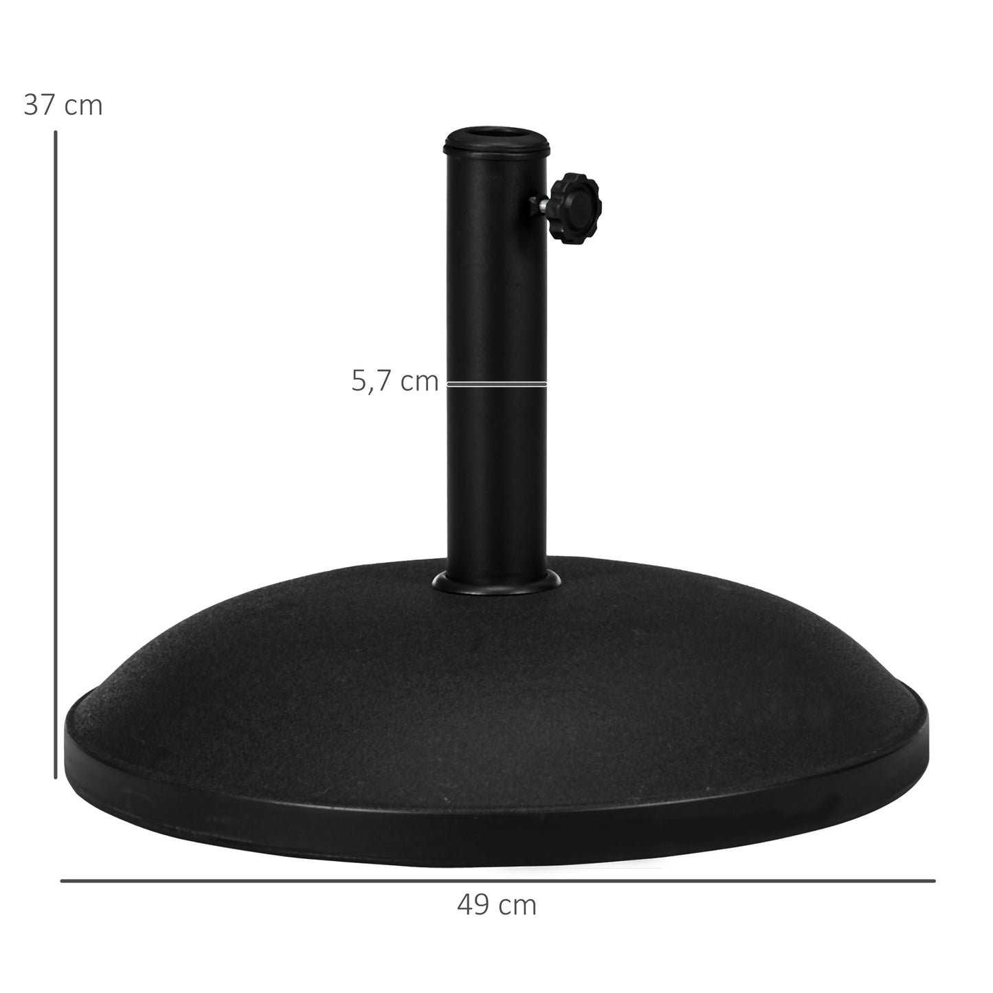 Outsunny Base Para Sombrilla Redonda 25 Kg Soporte De Parasol De Cemento Negro_2
