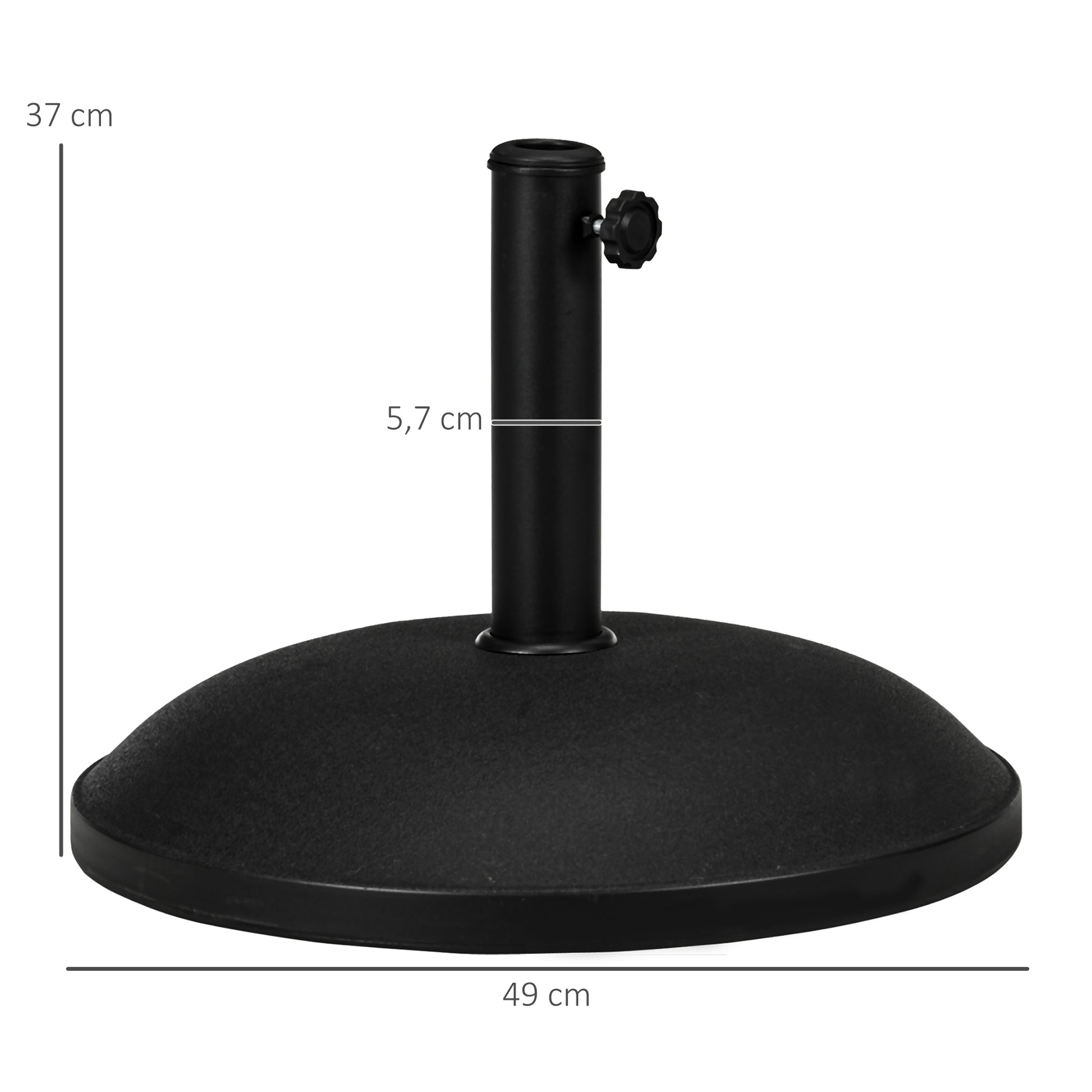 Outsunny Base Para Sombrilla Redonda 25 Kg Soporte De Parasol De Cemento Negro_2