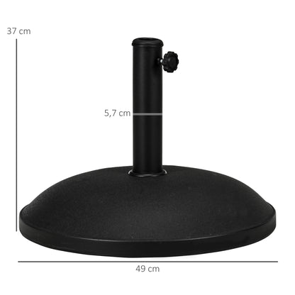 Outsunny Base Para Sombrilla Redonda 25 Kg Soporte De Parasol De Cemento Negro_2