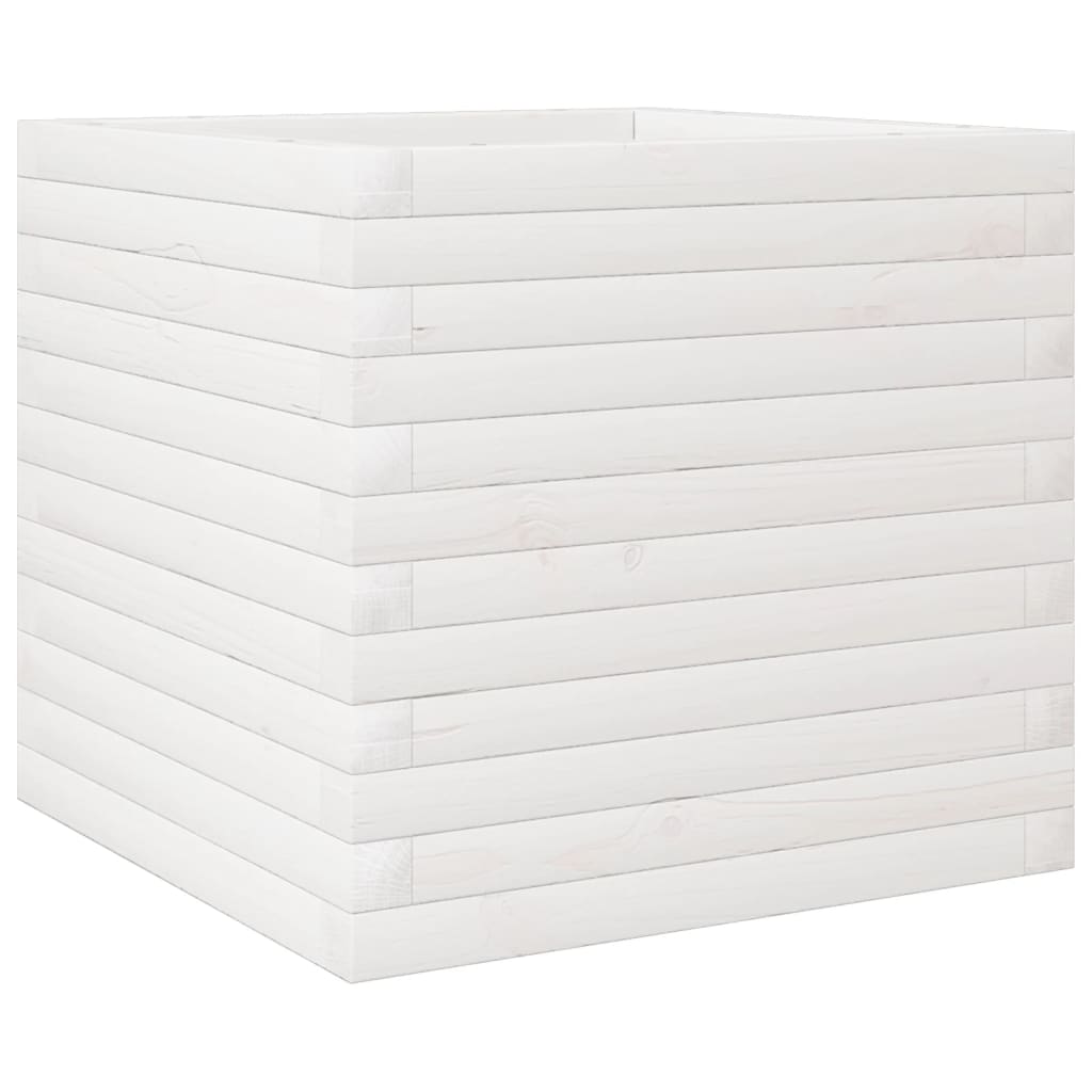 Jardinera Madera Maciza De Pino Blanco 50x50x45,5 Cm_0