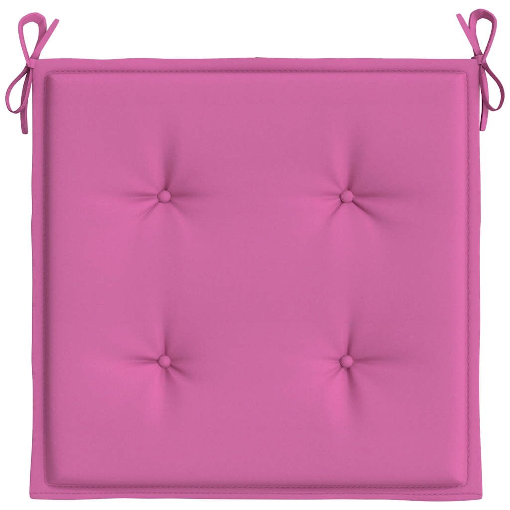 Vidaxl Cojines De Silla De Jardín 2 Uds Tela Rosa 40x40x4 Cm_4