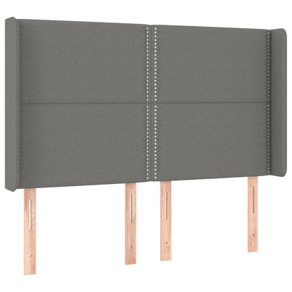 Cama Box Spring Colchón Y Luces Led Tela Gris Oscuro 140x200 Cm / Vetonek_5