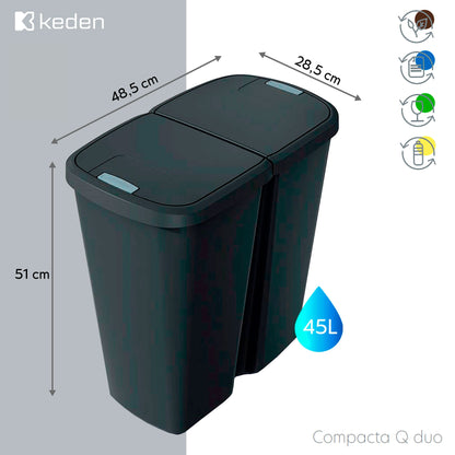 Papelera Con 2 Tapas Independientes De 45l Keden_1