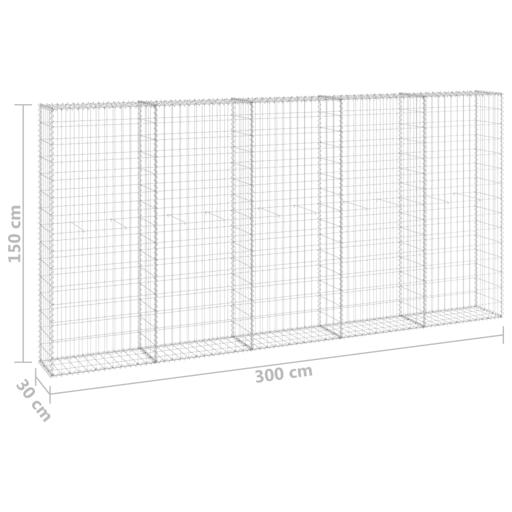 Muro De Gaviones Con Cubiertas Acero Galvanizado 300x30x150 Cm / Vetonek_2