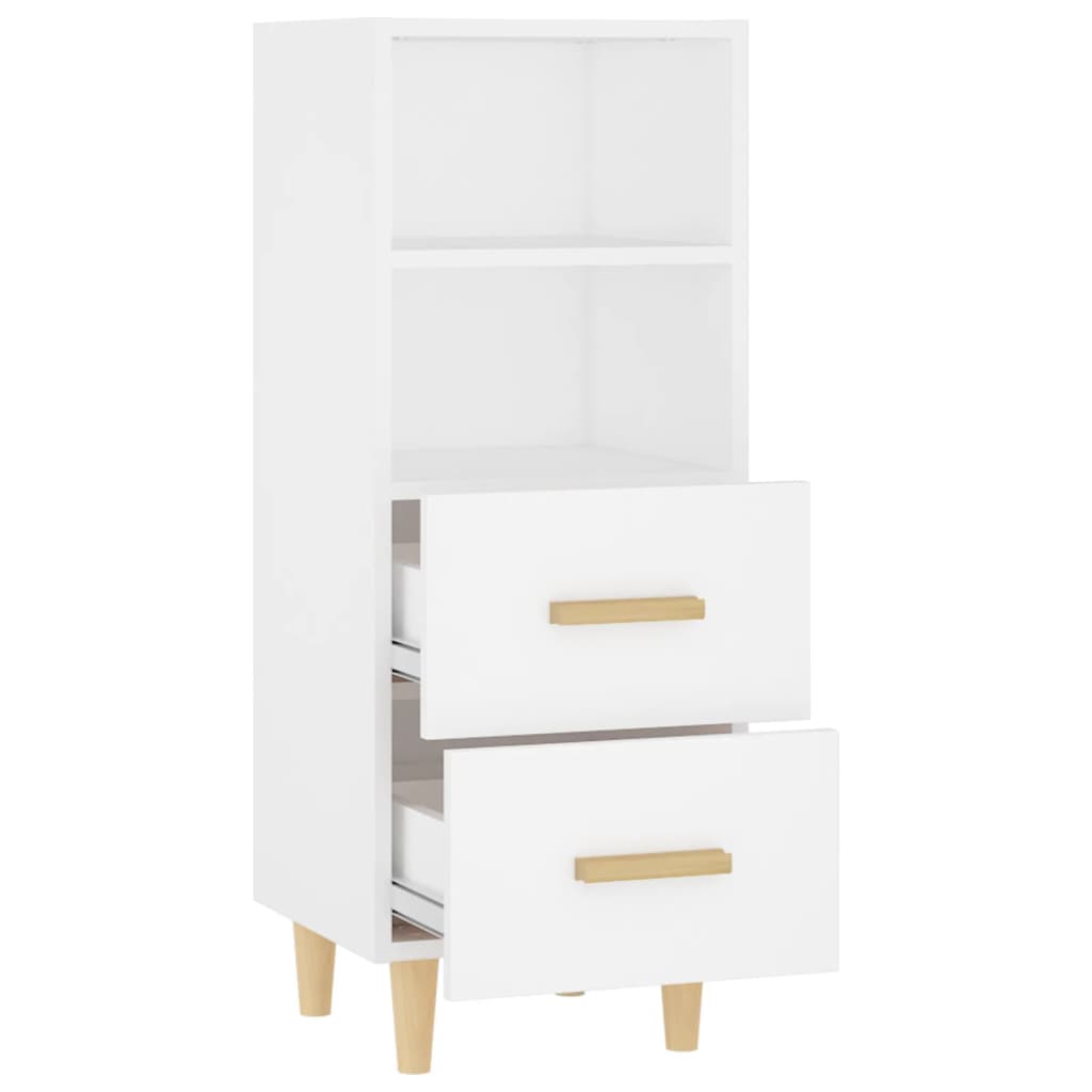 Aparador De Madera Contrachapada Blanco 34,5x34x90 Cm / Vetonek_1