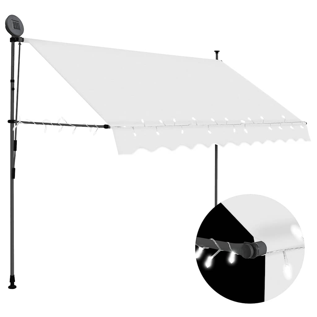 Toldo Manual Retráctil Con Led Crema 250 Cm_1