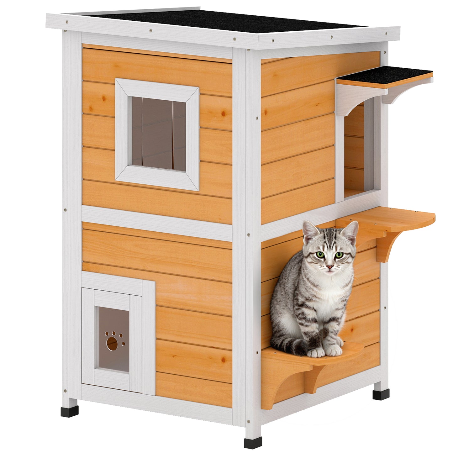 Pawhut Caseta Para Gatos De Madera Exterior_0