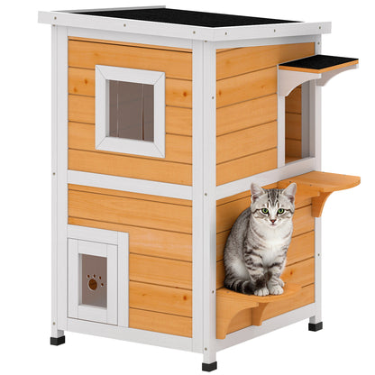 Pawhut Caseta Para Gatos De Madera Exterior_0