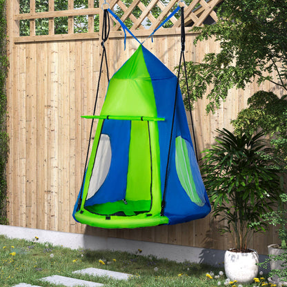 Outsunny Columpio Con Tienda Columpio Nido Con Puerta Enrollable Y 2 Ventanas_1