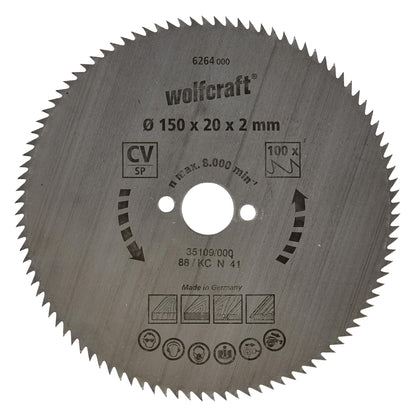Discos de sierra circular cortes finos Wolfcraft 190 x 16 mm 100 dientes