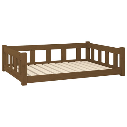 Vidaxl Cama Para Perros Madera De Pino Marrón Miel 105,5x75,5x28 Cm_0