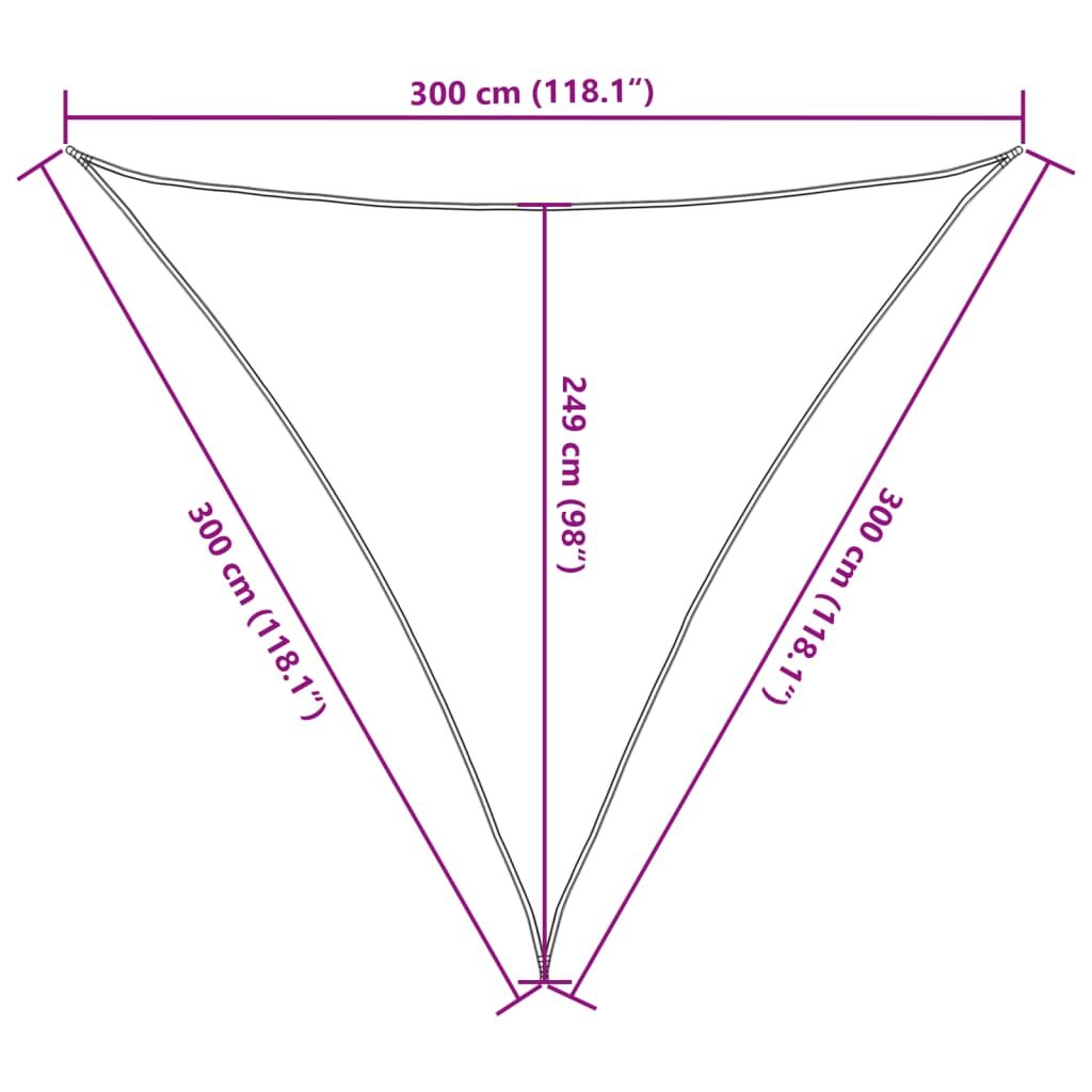 Vidaxl Toldo De Vela Poliéster Oxford 100% Gris Claro 3x3x3 M_2