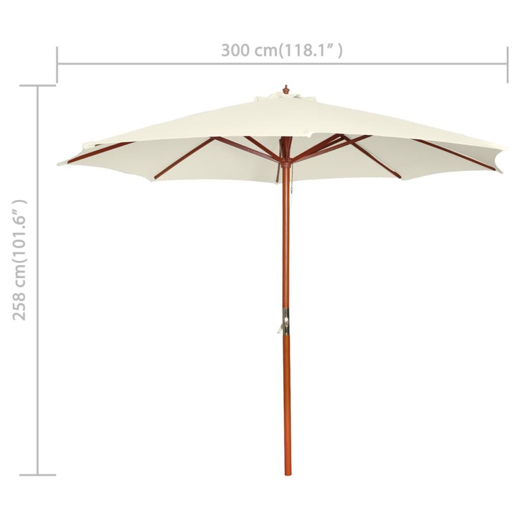 Vidaxl Sombrilla Blanca Arena 300x258 Cm_2