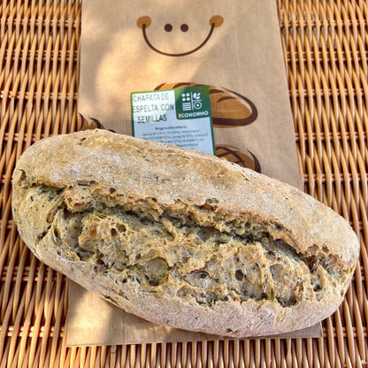 Chapata de espelta ecológica con semillas