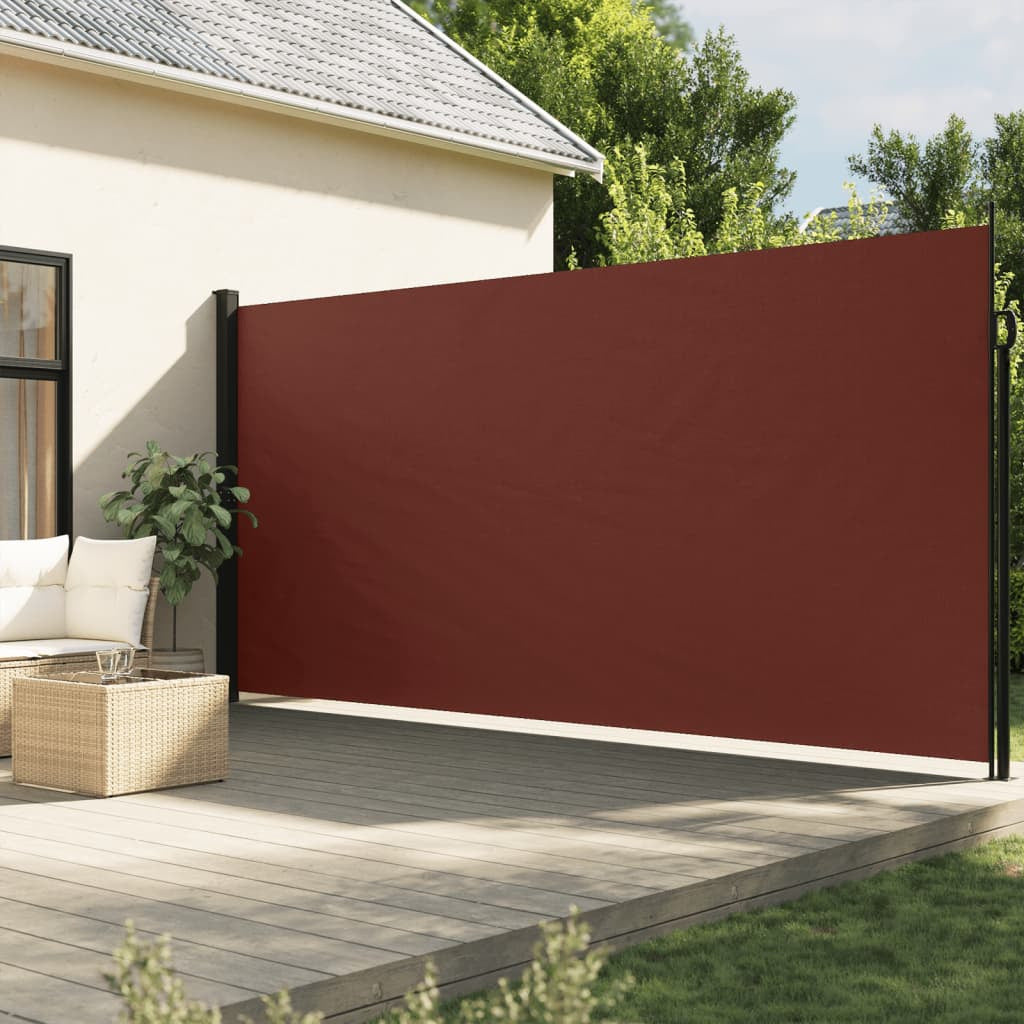 Vidaxl Toldo Lateral Retráctil De Jardín Marrón 140x500 Cm_1