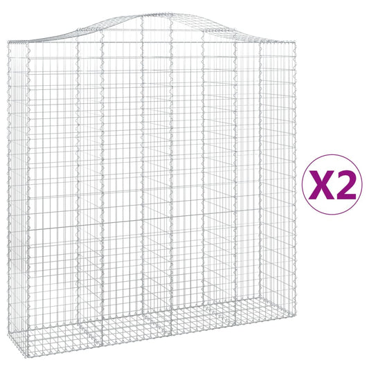 Cestas De Gaviones 2 Uds Forma De Arco Hierro 200x50x200/220 Cm_0