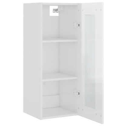 Armario De Pared Colgante Blanco Brillante 34,5x34x90 Cm / Vetonek_2