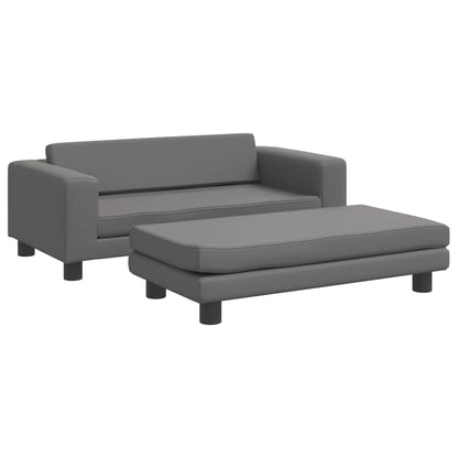 Cama De Perros Con Extensión Cuero Sintético Gris 100x50x30 Cm / Vetonek_2