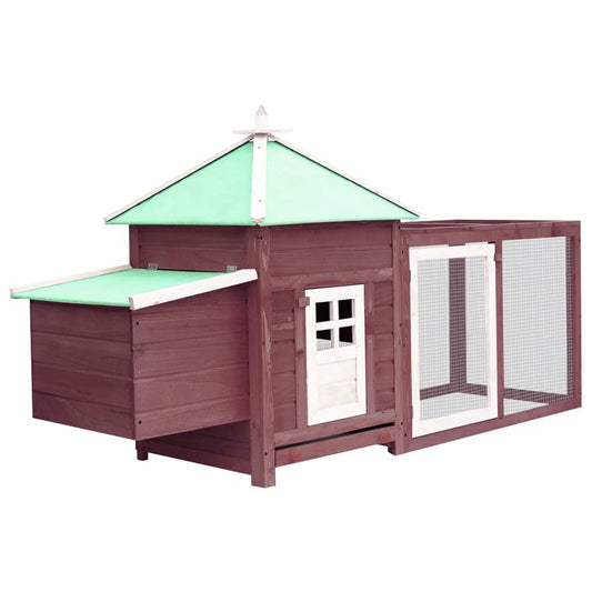 Vidaxl Gallinero Con Ponedero Madera Maciza Abeto Moca 190x72x102 Cm_0