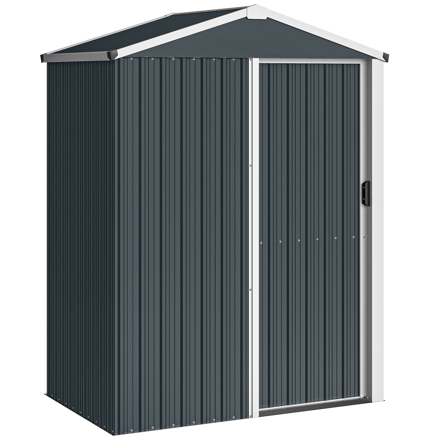 Outsunny Caseta De Jardín Exterior 1,1 M² 136x87x176 Cm Puerta Corredera Gris_0