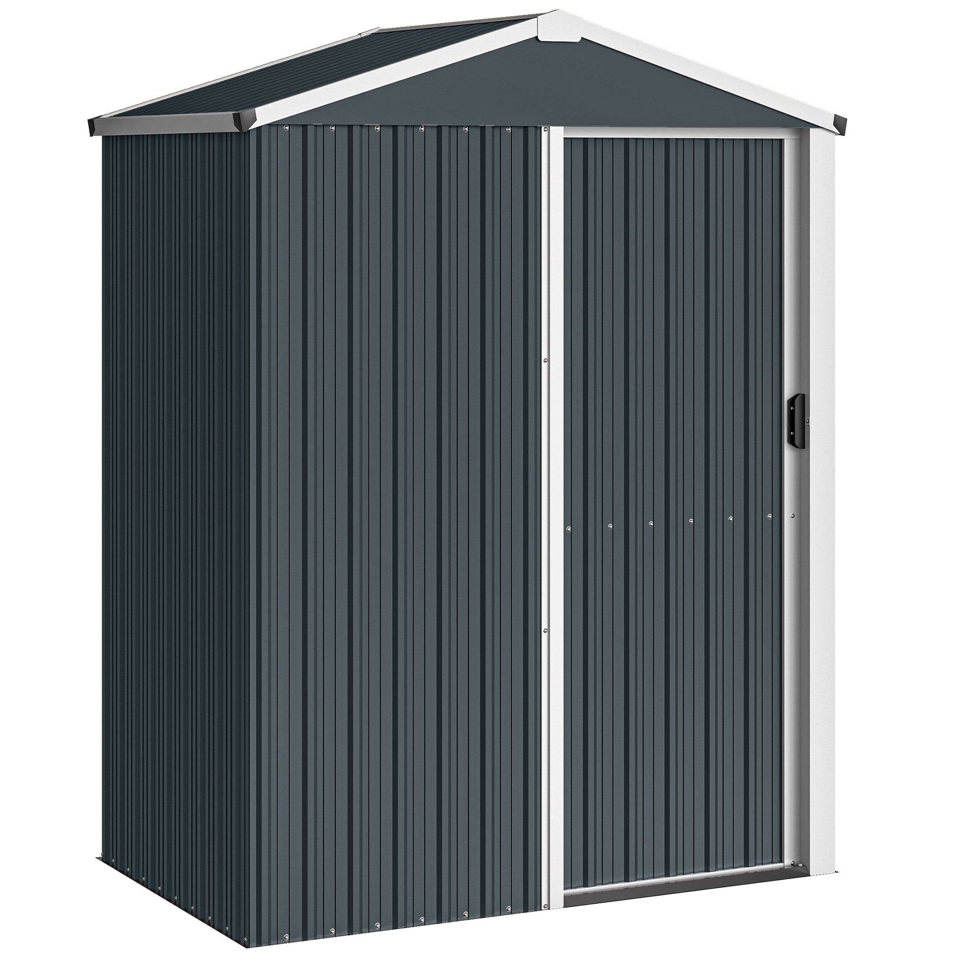 Outsunny Caseta De Jardín Exterior 1,1 M² 136x87x176 Cm Puerta Corredera Gris_0