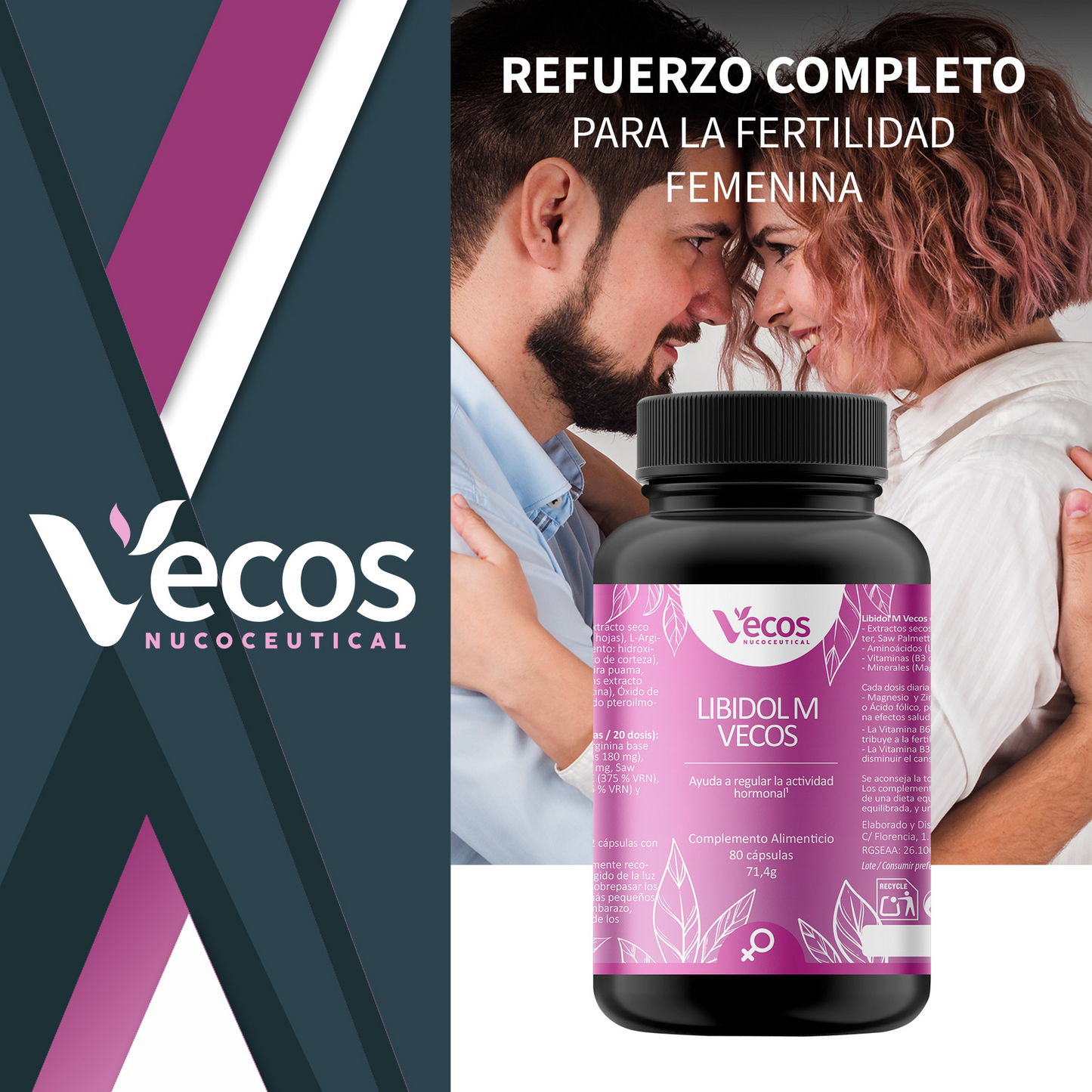 Libidol M Vecos 80 Cápsulas | Vitalidad Femenina, Equilibrio Hormonal Y Fertilidad | Zinc, Maca, Vit B6 Y L-arginina_1