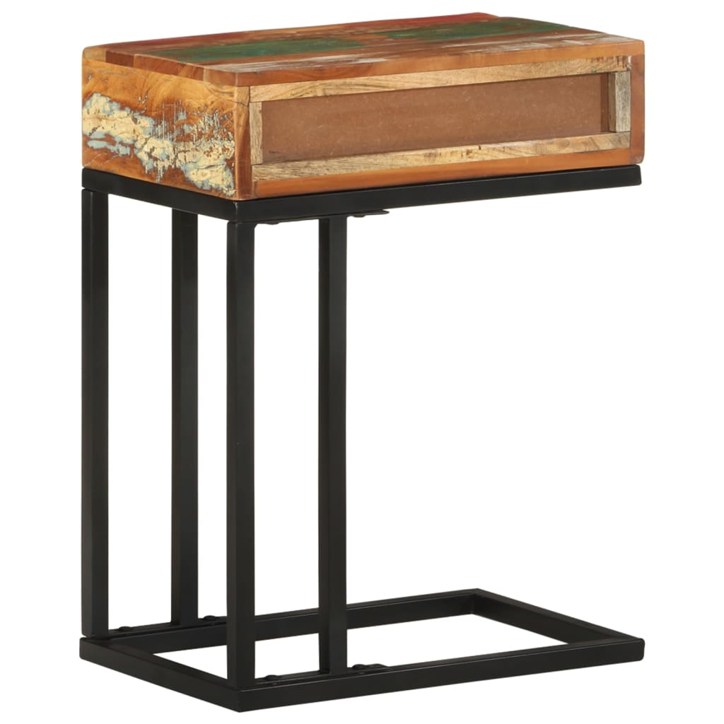Mesa Auxiliar Forma De U Madera Maciza Reciclada 45x30x61 Cm_2
