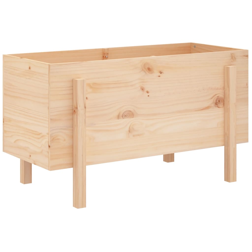Arriate Elevado De Jardín Madera Maciza De Pino 101x50x57 Cm_0