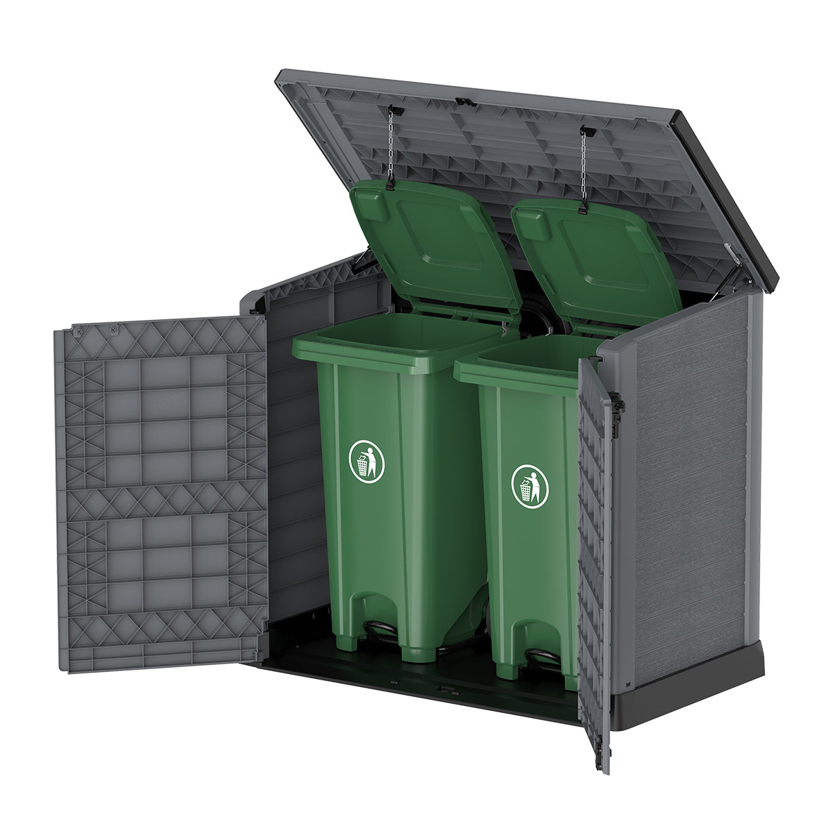 Arcón Cubre Cubos Exterior 1200 L Pvc Gris Claro_0