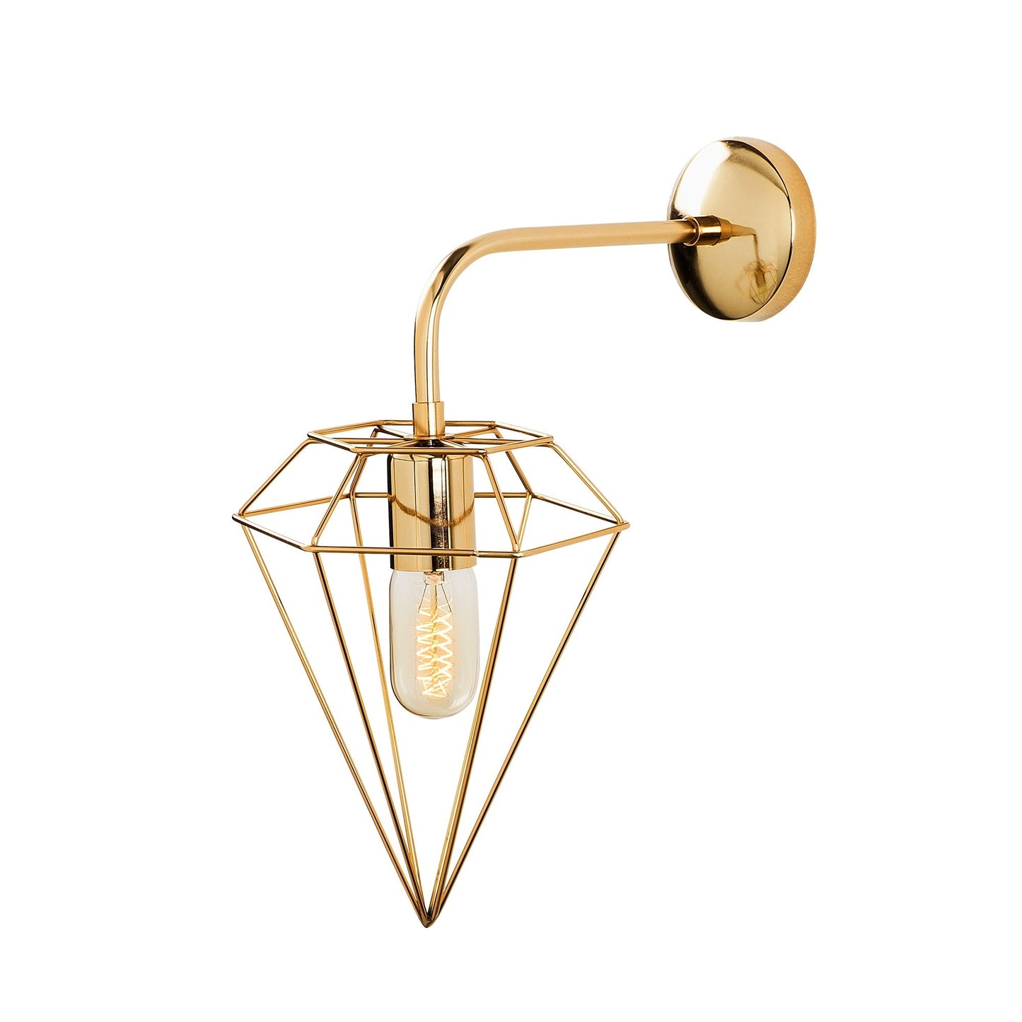 Aplique De Pared, Metal , Oro, 20x37x43, Casquillo E 27 Max 40 W_2