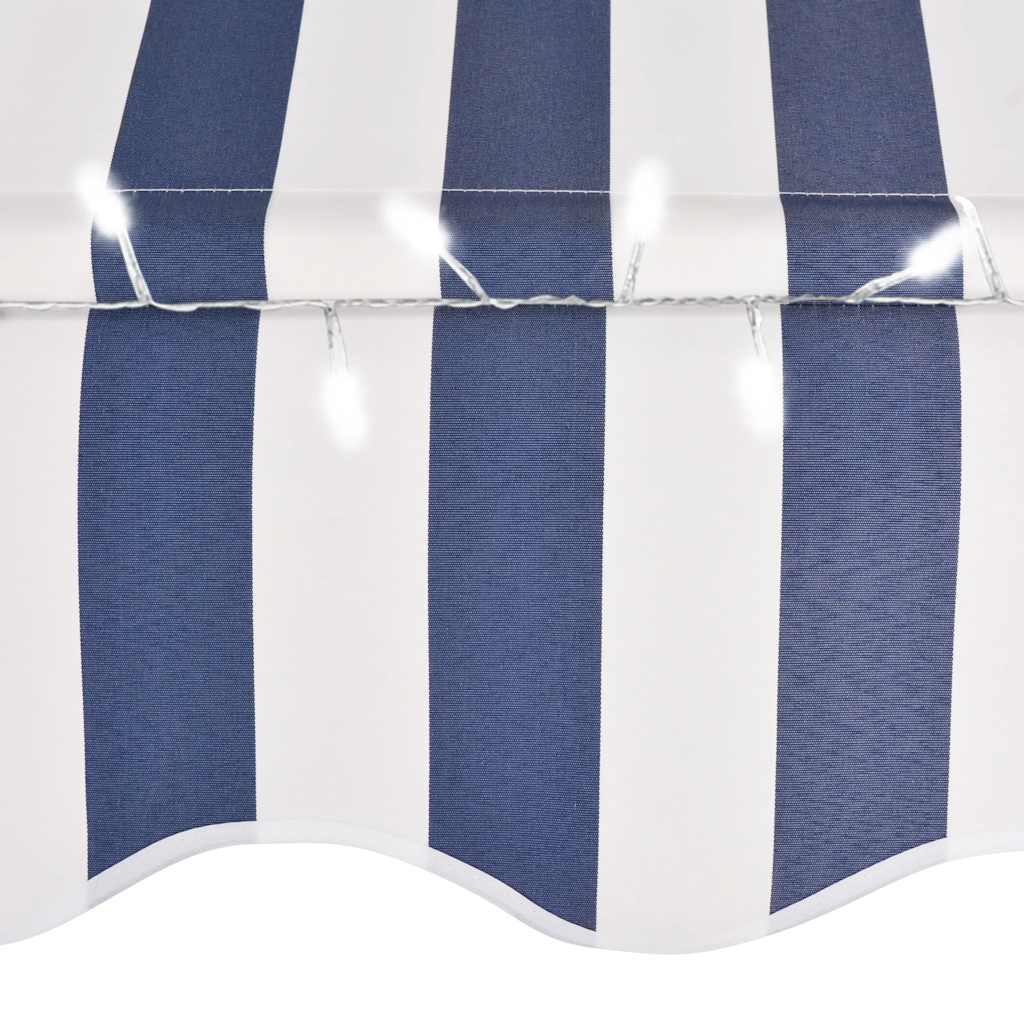 Toldo Manual Retráctil Con Led Azul Y Blanco 200 Cm_4